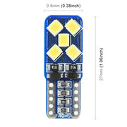 2 PZ T10 / W5W / 168 DC12V 1.8W 6000K 130LM 10LED SMD-2835 Lampada da lettura per auto Luce d'ingombro, con decodificatore, 10LEDs SMD-2835