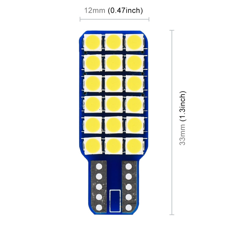 2 PZ T10 / W5W / 168 DC12V 1.8W 6000K 140LM 18LED SMD-3030 Lampada da lettura per auto Luce d'ingombro, con decodificatore, 18LEDs SMD-3030