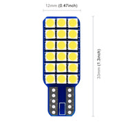 2 PZ T10 / W5W / 168 DC12V 1.8W 6000K 140LM 18LED SMD-3030 Lampada da lettura per auto Luce d'ingombro, con decodificatore, 18LEDs SMD-3030