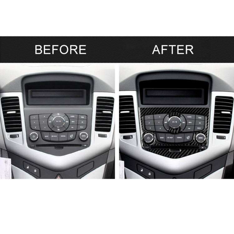 Adesivo decorativo per pannello CD in fibra di carbonio per auto per Chevrolet Cruze 2009-2015, guida sinistra e destra universale, CD Panel