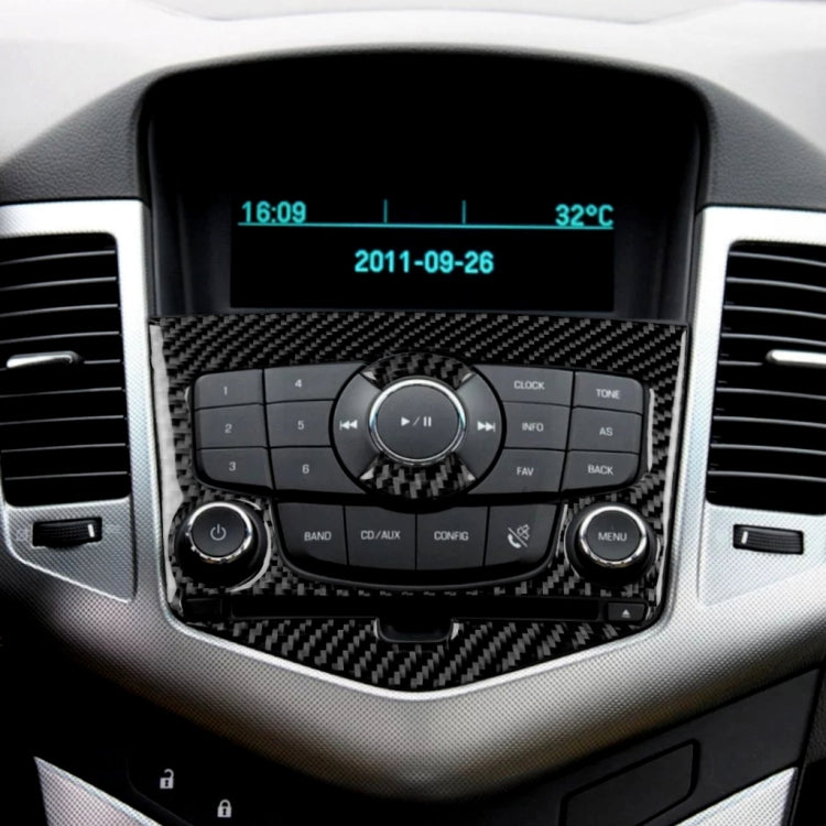 Adesivo decorativo per pannello CD in fibra di carbonio per auto per Chevrolet Cruze 2009-2015, guida sinistra e destra universale, CD Panel