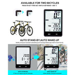 Tachimetro contachilometri LCD per ciclocomputer impermeabile wireless inglese da 2,8 pollici con supporto di estensione, Wireless with Extension Holder