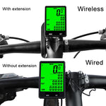 Tachimetro contachilometri LCD per ciclocomputer impermeabile wireless inglese da 2,8 pollici con supporto di estensione, Wireless with Extension Holder