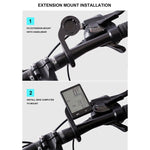 Tachimetro contachilometri LCD per ciclocomputer impermeabile wireless inglese da 2,8 pollici con supporto di estensione, Wireless with Extension Holder