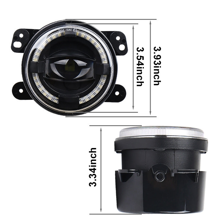 2 PCS 4 pollici Car LED Angel Eyes Faretto Fendinebbia modificati per Jeep Wrangler / Dodge / Chrysler PT Cruiser, For Jeep / Dodge