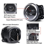 2 PCS 4 pollici Car LED Angel Eyes Faretto Fendinebbia modificati per Jeep Wrangler / Dodge / Chrysler PT Cruiser, For Jeep / Dodge