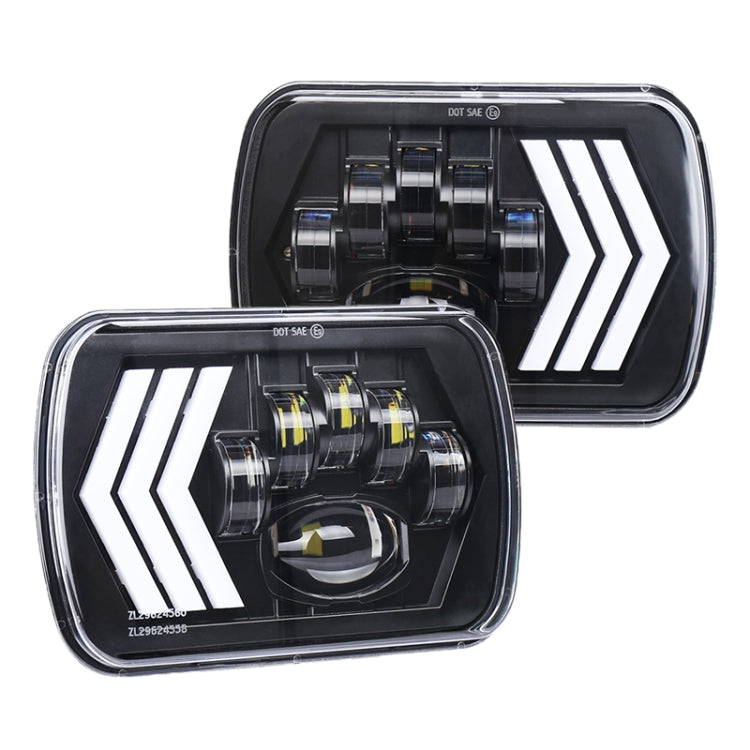 2 fari quadrati a LED con sfondo rosso modificato per auto da 5X7 pollici per Jeep Wrangler, For Jeep Wrangler(5X7 inch)