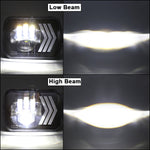 2 fari quadrati a LED con sfondo rosso modificato per auto da 5X7 pollici per Jeep Wrangler, For Jeep Wrangler(5X7 inch)