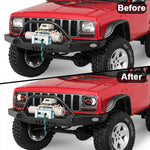 2 fari quadrati a LED con sfondo rosso modificato per auto da 5X7 pollici per Jeep Wrangler, For Jeep Wrangler(5X7 inch)