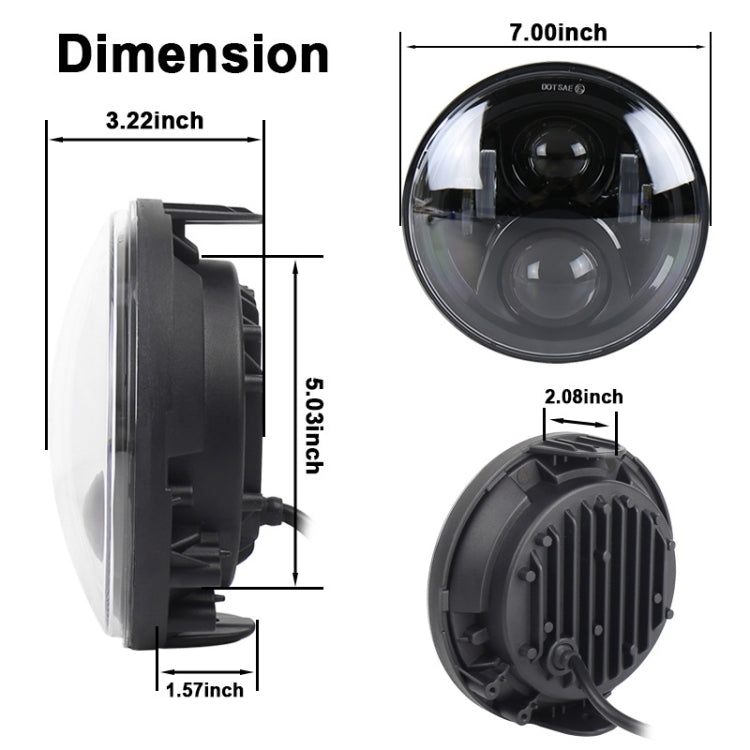 Faretto modificato per faro moto a LED rotondo da 7 pollici per Honda, For Honda, For Honda Silver