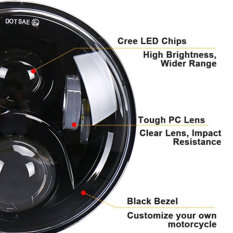 Faretto modificato per faro moto a LED rotondo da 7 pollici per Honda, For Honda, For Honda Silver