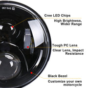 Faretto modificato per faro moto a LED rotondo da 7 pollici per Honda, For Honda, For Honda Silver