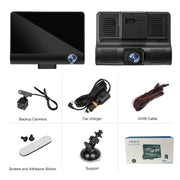 DVR per auto video HD 1080P con visione notturna grandangolare da 3 in 1 da 4 pollici e 170 gradi, supporto rilevamento movimento/sensore G, 4 inch