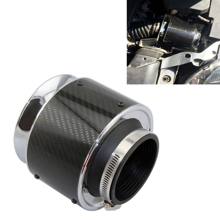 Filtro aria auto testa a fungo fibra di carbonio 76 mm
