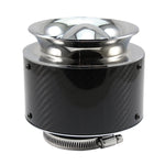 Filtro aria auto testa a fungo fibra di carbonio 76 mm