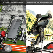 Supporto per telefono con staffa di fissaggio a contrazione semiautomatica per moto/bicicletta, Phone Holder