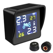 Monitor esterno per pneumatici senza fili universale per moto ad alta precisione a energia solare TPMS Sistema di allarme pressione pneumatici, Motorcycle External Tire Monitor