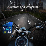 Monitor esterno per pneumatici senza fili universale per moto ad alta precisione a energia solare TPMS Sistema di allarme pressione pneumatici, Motorcycle External Tire Monitor