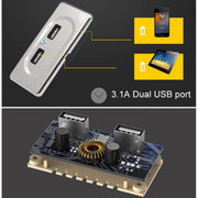 Caricatore doppio USB per caricabatteria da auto modificato per bus camper con cavo corto da 3,1 A, 3.1A