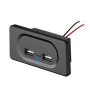Caricatore doppio USB per caricabatteria da auto modificato per bus camper con cavo corto da 4,8 A, 4.8A
