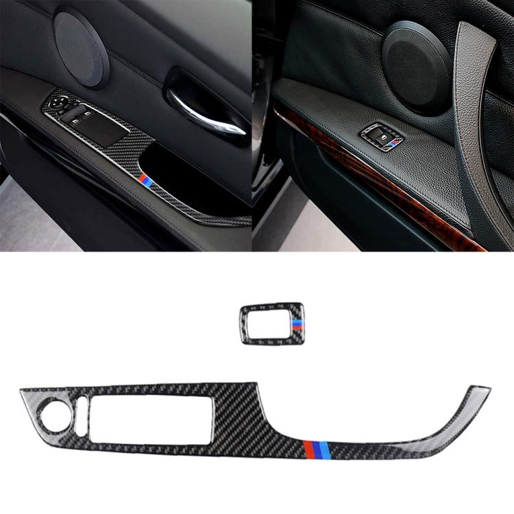 Adesivo decorativo per pannello di sollevamento con guida a destra in fibra di carbonio a tre colori 2 in 1 per BMW E92 2005-2012, For BMW (Right Driving)