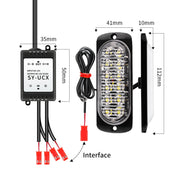 DC12V-24V / 18W 4 in 1 Griglia anteriore Spia stroboscopica di emergenza Flash Pickup 12 LED Luce laterale Controllo wireless 16 modalità