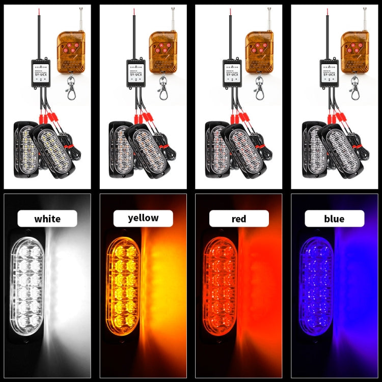 Luce stroboscopica LED 18W 12V-24V 12 LED 16 modalità wireless