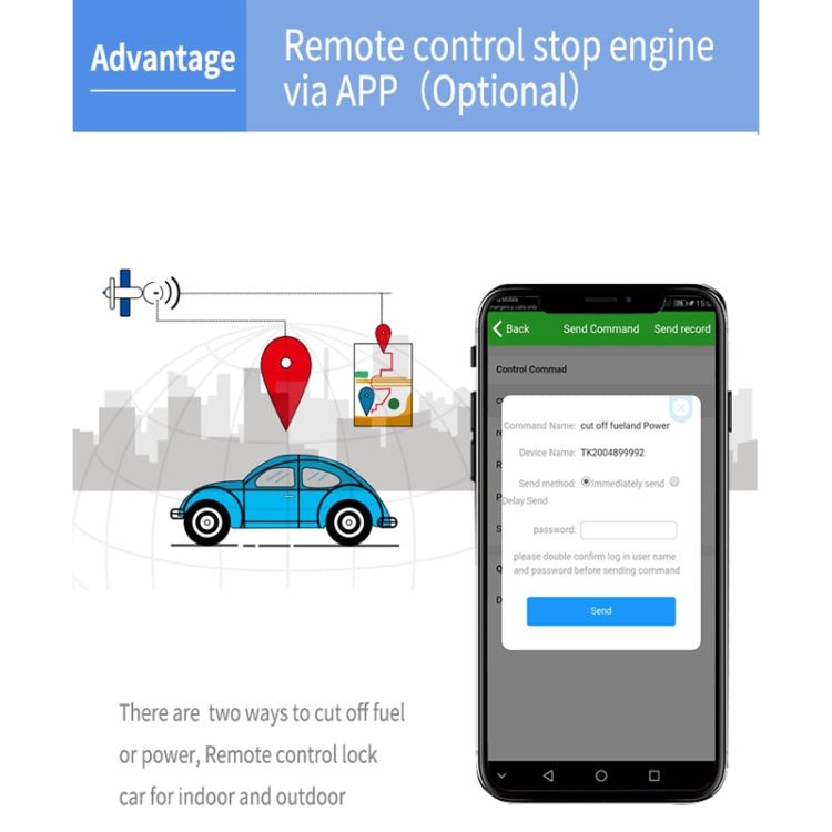 TK300 3G GPS / GPRS / GSM Localizzatore GPS per tracciamento di veicoli per camion in tempo reale con batteria e relè, TK300