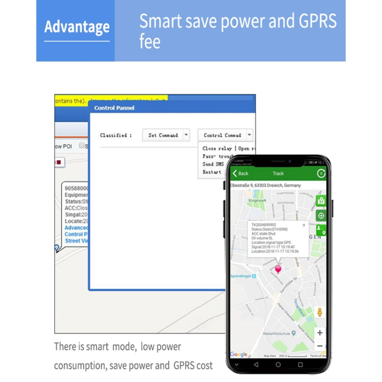 TK300 3G GPS / GPRS / GSM Localizzatore GPS per tracciamento di veicoli per camion in tempo reale con batteria e relè, TK300