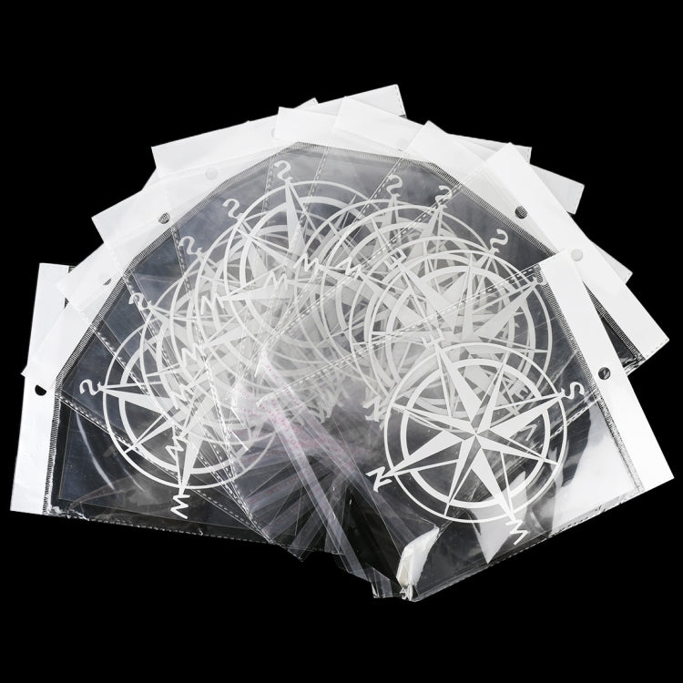 Adesivo decorativo casuale con motivo bussola per auto da 10 pezzi bianco, White