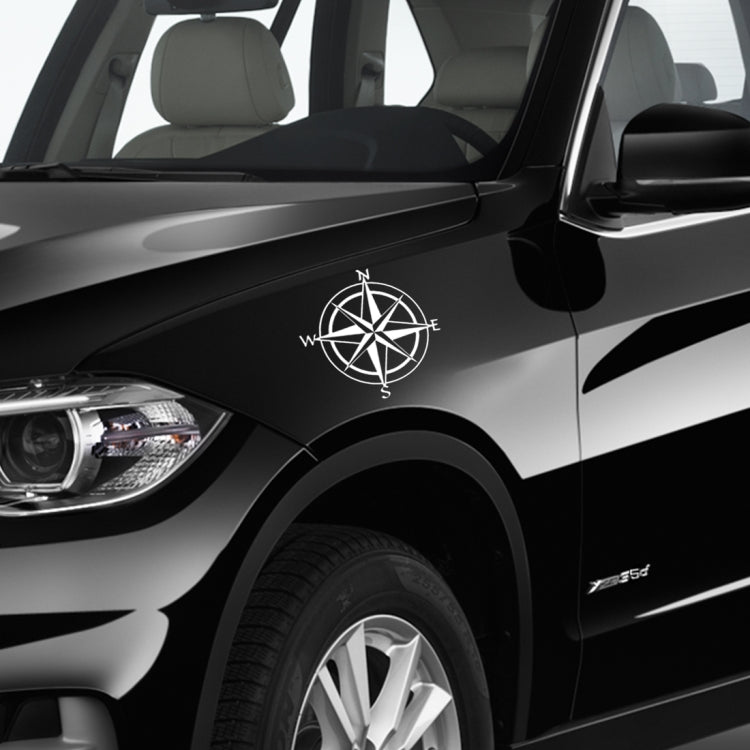 Adesivo decorativo casuale con motivo bussola per auto da 10 pezzi bianco, White