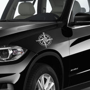 Adesivo decorativo casuale con motivo bussola per auto da 10 pezzi bianco, White