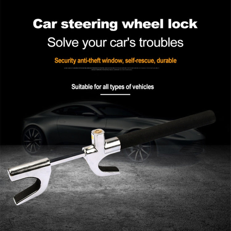 Antifurto per volante telescopico regolabile a forma di U per auto, without Safety Hammer