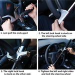 Antifurto per volante telescopico regolabile a forma di U per auto, without Safety Hammer