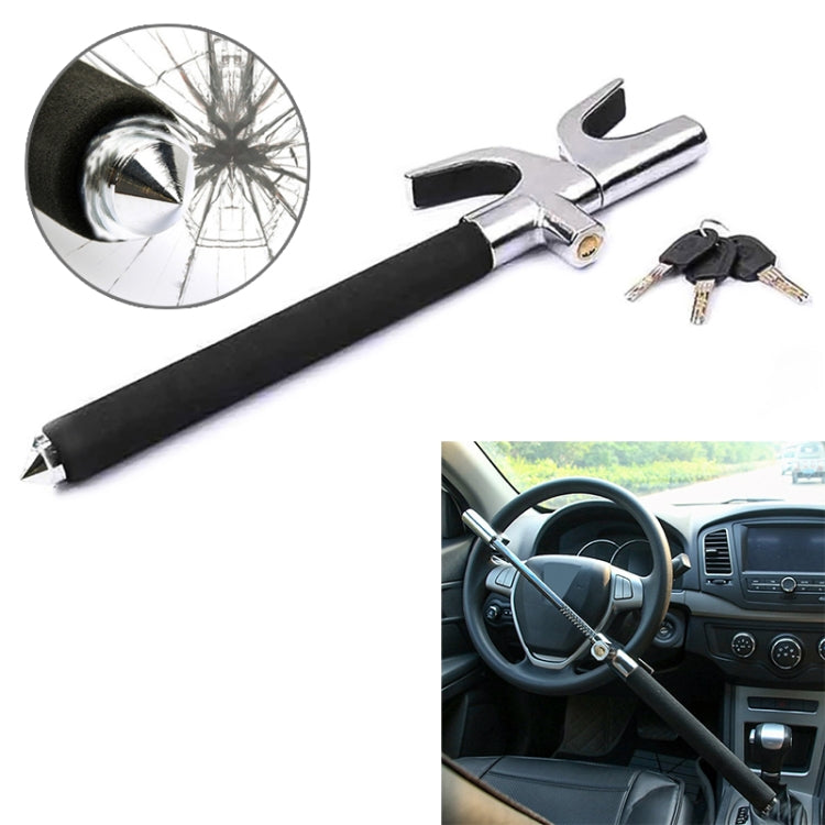 Blocco del volante telescopico regolabile a forma di U per auto, blocco cifrato antifurto con martello di sicurezza, with Safety Hammer