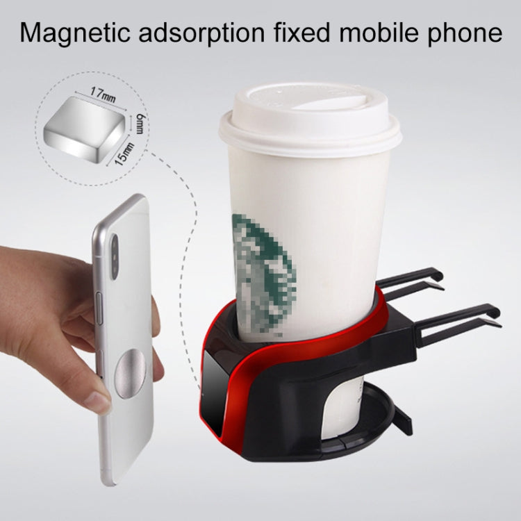 Supporto per telefono con supporto magnetico per tazza per bevande con presa d'aria per auto 2 in 1, 2 in 1 Phone Holder, 2 in 1 Phone Holder(Red)