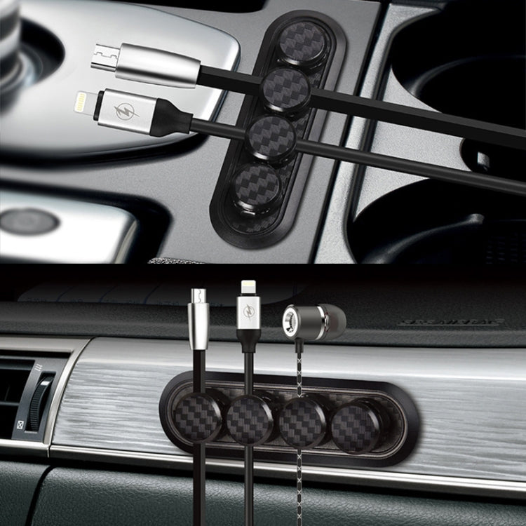 Scatola portaoggetti per cavo con morsetto magnetico in fibra di carbonio per auto Organizzatore creativo per hub desktop, Desktop Hub Organizer