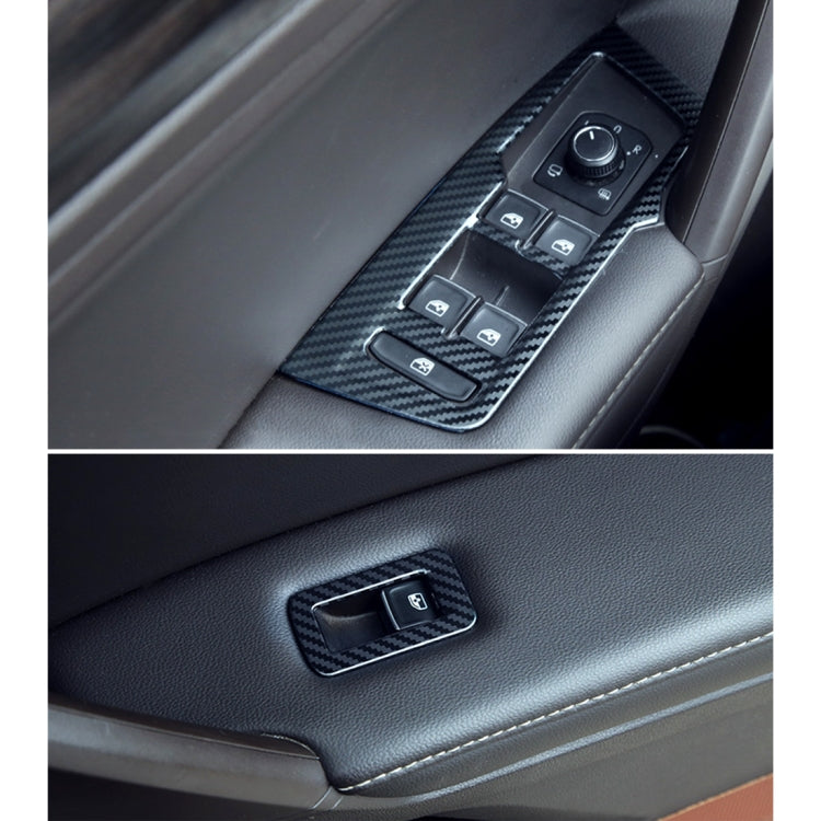 Adesivo decorativo per pannello sollevatore in vetro per finestrini in fibra di carbonio per auto per Volkswagen Tiguan L, Window Glass Lifter