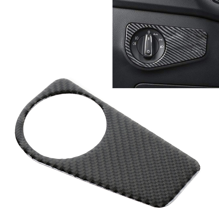 Adesivo decorativo per pannello interruttori fari in fibra di carbonio per auto per Volkswagen Tiguan L, configurazione bassa, Headlight Switch, Low Configuration