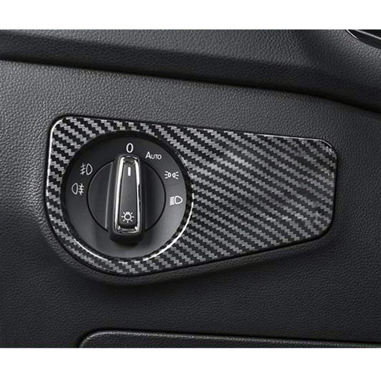 Adesivo decorativo per pannello interruttori fari in fibra di carbonio per auto per Volkswagen Tiguan L, configurazione bassa, Headlight Switch, Low Configuration