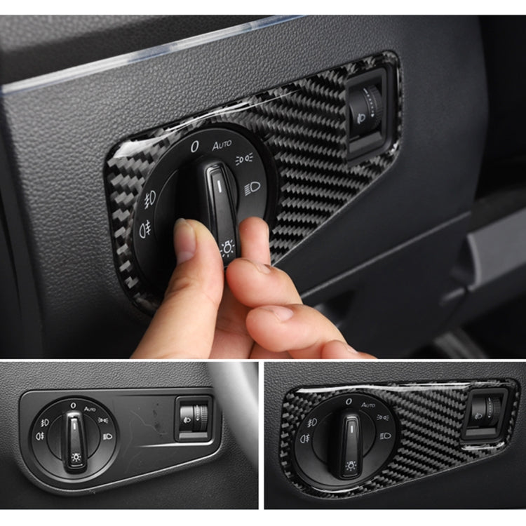 Adesivo decorativo per pannello interruttori fari in fibra di carbonio per auto per Volkswagen Tiguan L, configurazione alta, Headlight Switch, High Configuration