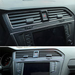 Adesivo decorativo per telaio di uscita aria con controllo centrale in fibra di carbonio per auto per Volkswagen Tiguan L, Central Control Air Outlet