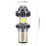 BA20D DC9-18V / 4,7W (H)2,2W(L) / 6000K / 500LM Faro LED per moto con perline lampada COB, BA20D