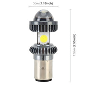 BA20D DC9-18V / 4,7W (H)2,2W(L) / 6000K / 500LM Faro LED per moto con perline lampada COB, BA20D
