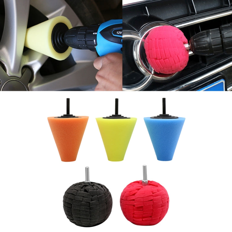 Set di dischi per lucidatura auto da 5 in 1 da 3 pollici Spugna per lucidatura ceretta per cerchioni, 5 in 1