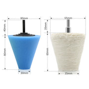Set di dischi per lucidatura auto da 6 in 1 da 3 pollici Spugna per lucidatura ceretta per cerchioni, 6 in 1