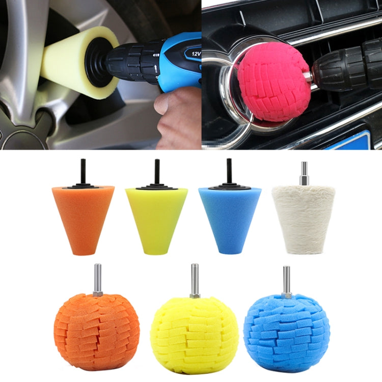 Set di dischi per lucidatura auto da 7 in 1 da 3 pollici Spugna per lucidatura ceretta per cerchioni, 7 in 1