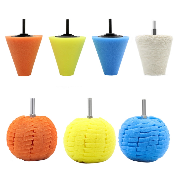 Set di dischi per lucidatura auto da 7 in 1 da 3 pollici Spugna per lucidatura ceretta per cerchioni, 7 in 1