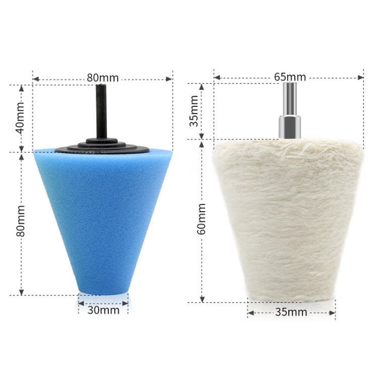 Set di dischi per lucidatura auto da 7 in 1 da 3 pollici Spugna per lucidatura ceretta per cerchioni, 7 in 1