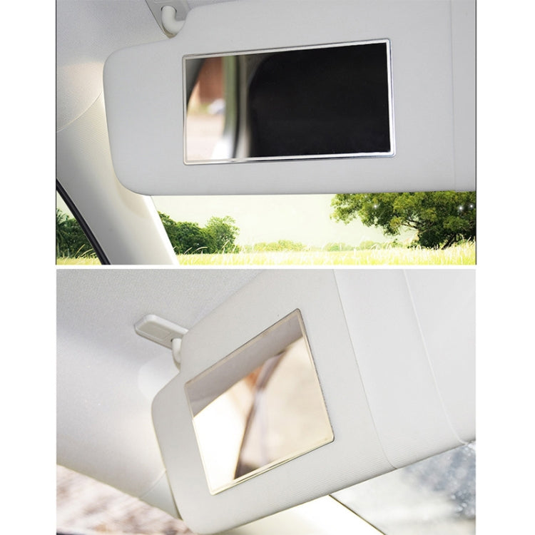 Specchio per trucco portatile per parasole per auto Specchio per trucco in acciaio inossidabile, dimensioni: 110 x 65 mm, 110 x 65mm